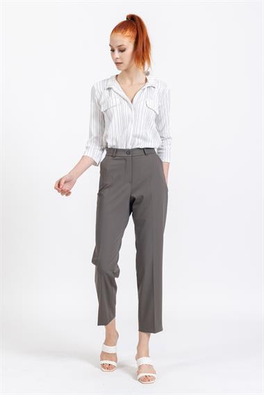 Vs Bayan Yandan Cepli Kumaş Pantolon 22y-027 HAKİ YEŞİL