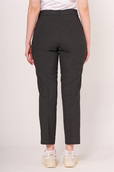 Vs Kadın Yandan Cepli Kumaş Pantolon 22y-027 Füme Ekose 7