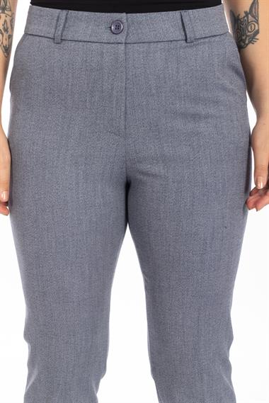 Vs Kadın Yandan Cepli Kumaş Pantolon 22y-027 Mavi Melanj