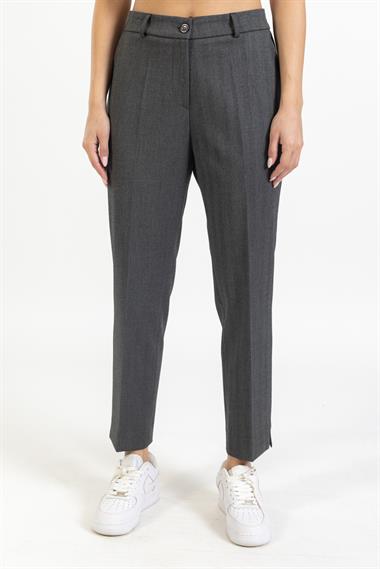 Vs Kadın Yandan Cepli Kumaş Pantolon 22y-027 Gri Balıksırtı