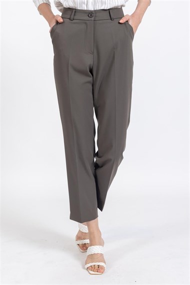 Vs Kadın Yandan Cepli Kumaş Pantolon 22y-027 HAKİ YEŞİL