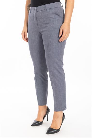 Vs Kadın Yandan Cepli Kumaş Pantolon 22y-027 Mavi Melanj