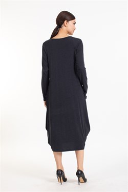 Vs Bayan Yün Viskon Cepli Şalvar U.Kol Elbise SİYAH