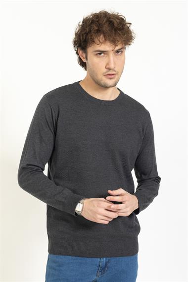 Vs Erkek Bisiklet Yaka Petek Örgü Kazak 22 13 Trk 23k GRİ