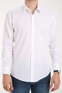 Vs Erkek Slim Fit Licralı U.Kol Gömlek Beyaz