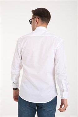 Vs Erkek Slim Fit Licralı U.Kol Gömlek Beyaz