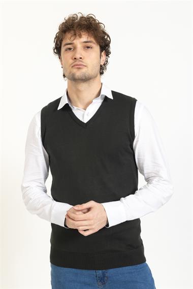 Vs Erkek V Yaka Süveter 22 15 Trk 23k HAKİ YEŞİL