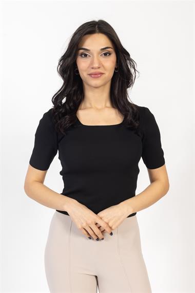 Vs Kadın Kayık Yaka Triko Kazak 22 588 Emy 23k SİYAH