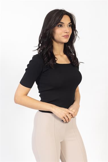 Vs Kadın Kayık Yaka Triko Kazak 22 588 Emy 23k SİYAH