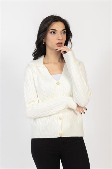 Vs Kadın Triko Örme Hırka 23 248 Emy 23k EKRU