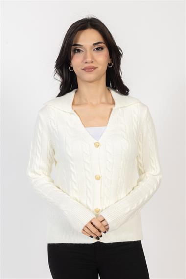 Vs Kadın Triko Örme Hırka 23 248 Emy 23k EKRU
