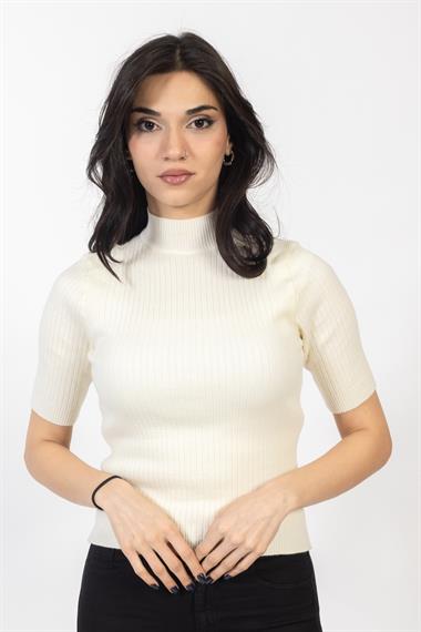 Vs Kadın Yarım Balıkçı Triko Kazak 23 185 Emy 23k EKRU