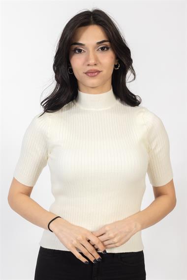 Vs Kadın Yarım Balıkçı Triko Kazak 23 185 Emy 23k EKRU