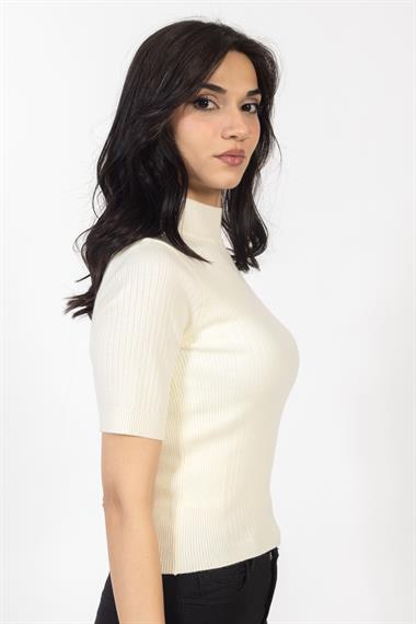 Vs Kadın Yarım Balıkçı Triko Kazak 23 185 Emy 23k EKRU