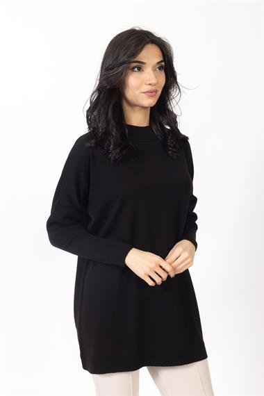 Vs Kadın Yarım Balıkçı Triko Tunik 23 639 Emy 23k SİYAH