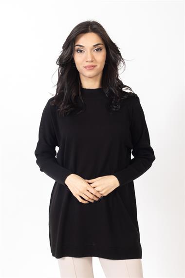Vs Kadın Yarım Balıkçı Triko Tunik 23 639 Emy 23k SİYAH