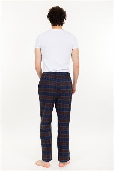 Vs Unısex Cepli Bagcıklı Dokuma Tek Alt Pijama 21k-003 sax/ekose