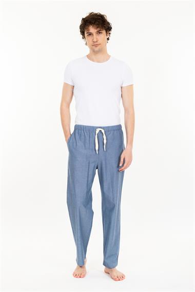 Vs Unısex Cepli Bagcıklı Dokuma Tek Alt Pijama 21k-003 A.MAVİ
