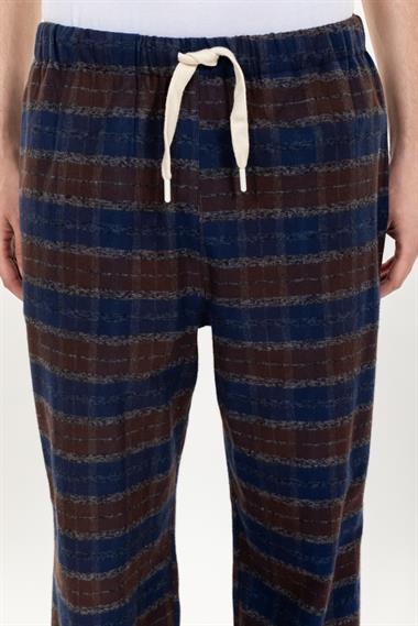 Vs Unısex Cepli Bagcıklı Dokuma Tek Alt Pijama 21k-003 sax/ekose