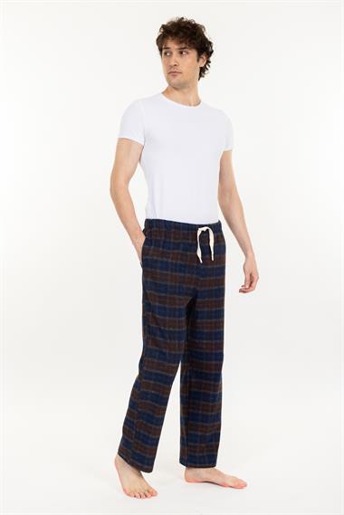 Vs Unısex Cepli Bagcıklı Dokuma Tek Alt Pijama 21k-003 sax/ekose