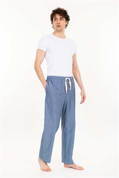Vs Unısex Cepli Bagcıklı Dokuma Tek Alt Pijama 21k-003 A.MAVİ