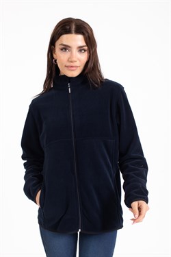 Vs Unisex Tam Fermuarlı Cepli Polar Mont LACİVERT
