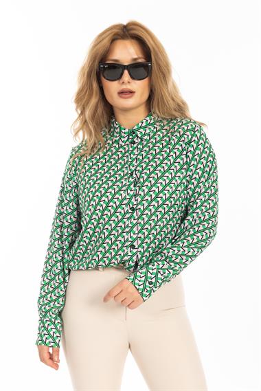 Zra Kadın Desenli U.Kol Gömlek 25y Ae YEŞİL/DESENLİ