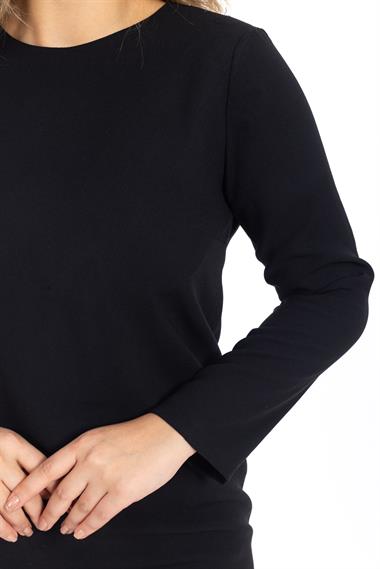 Zra Kadın O Yaka U.Kol Elbise Şe İnt SİYAH