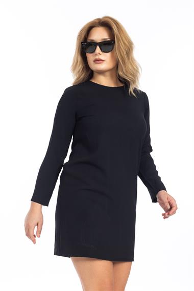 Zra Kadın O Yaka U.Kol Elbise Şe İnt SİYAH