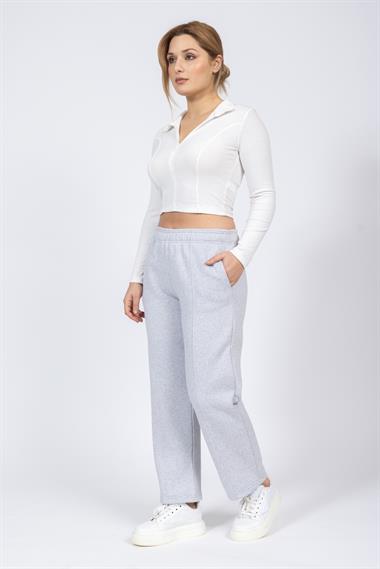 Zra Unisex 3 İplik Şardonlu Eşofman Alt 24k Cu A.GRİ
