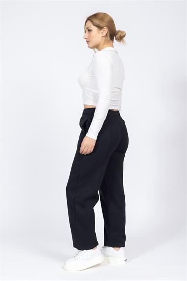 Zra Unisex 3 İplik Şardonlu Eşofman Alt 24k Cu SİYAH