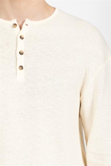 Zra Unisex O Yaka Dügmeli U.Kol Sweatshırt 24k Ae KREM