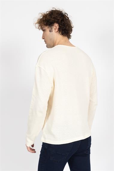 Zra Unisex O Yaka Dügmeli U.Kol Sweatshırt 24k Ae KREM