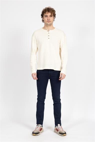 Zra Unisex O Yaka Dügmeli U.Kol Sweatshırt 24k Ae KREM