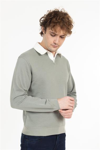 Zra Unisex Polo Yaka U.Kol Sweat 24k Ae ÇAĞLA YEŞİLİ