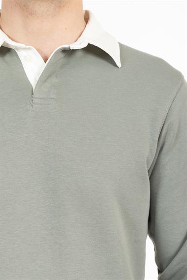 Zra Unisex Polo Yaka U.Kol Sweat 24k Ae ÇAĞLA YEŞİLİ