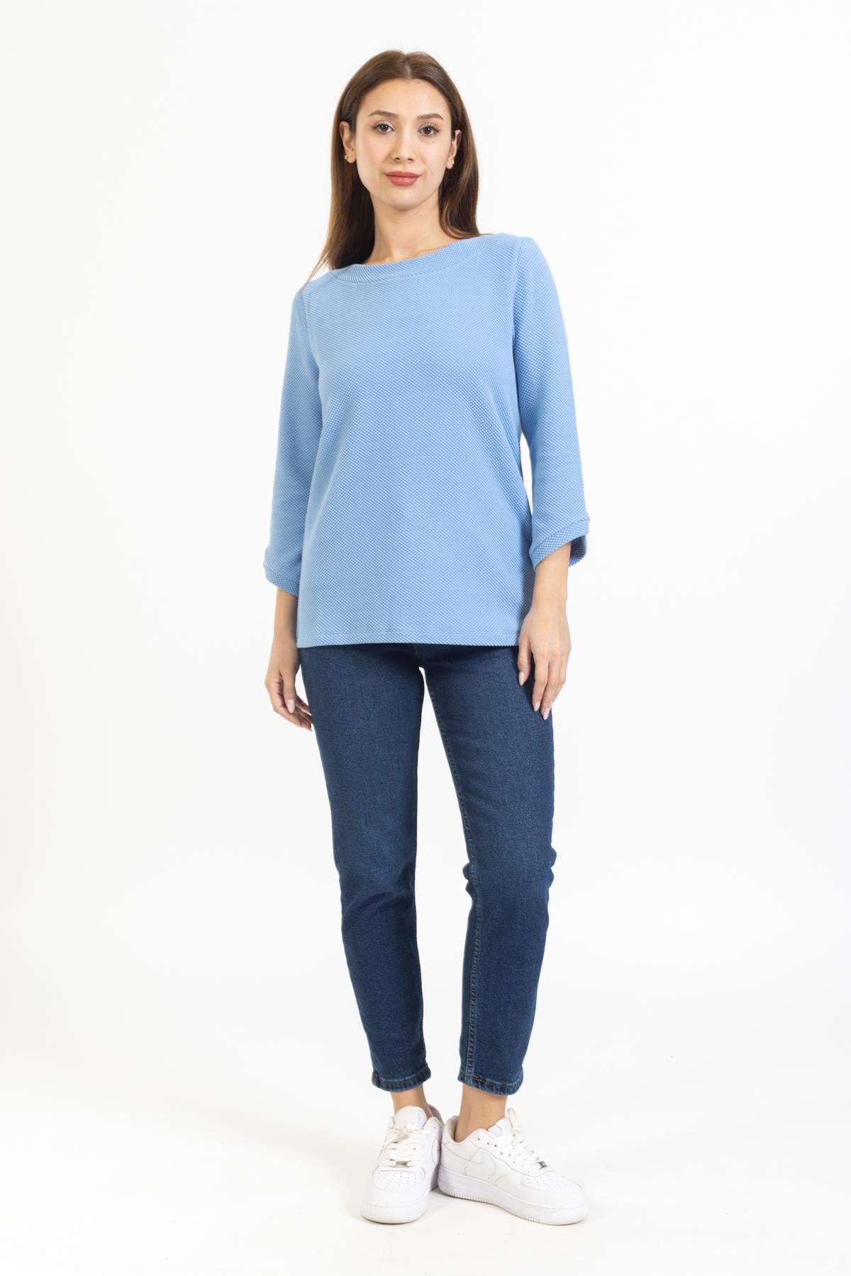 Gw Bayan O Yaka U.Kol Sweat 23k Ptk MAVİ