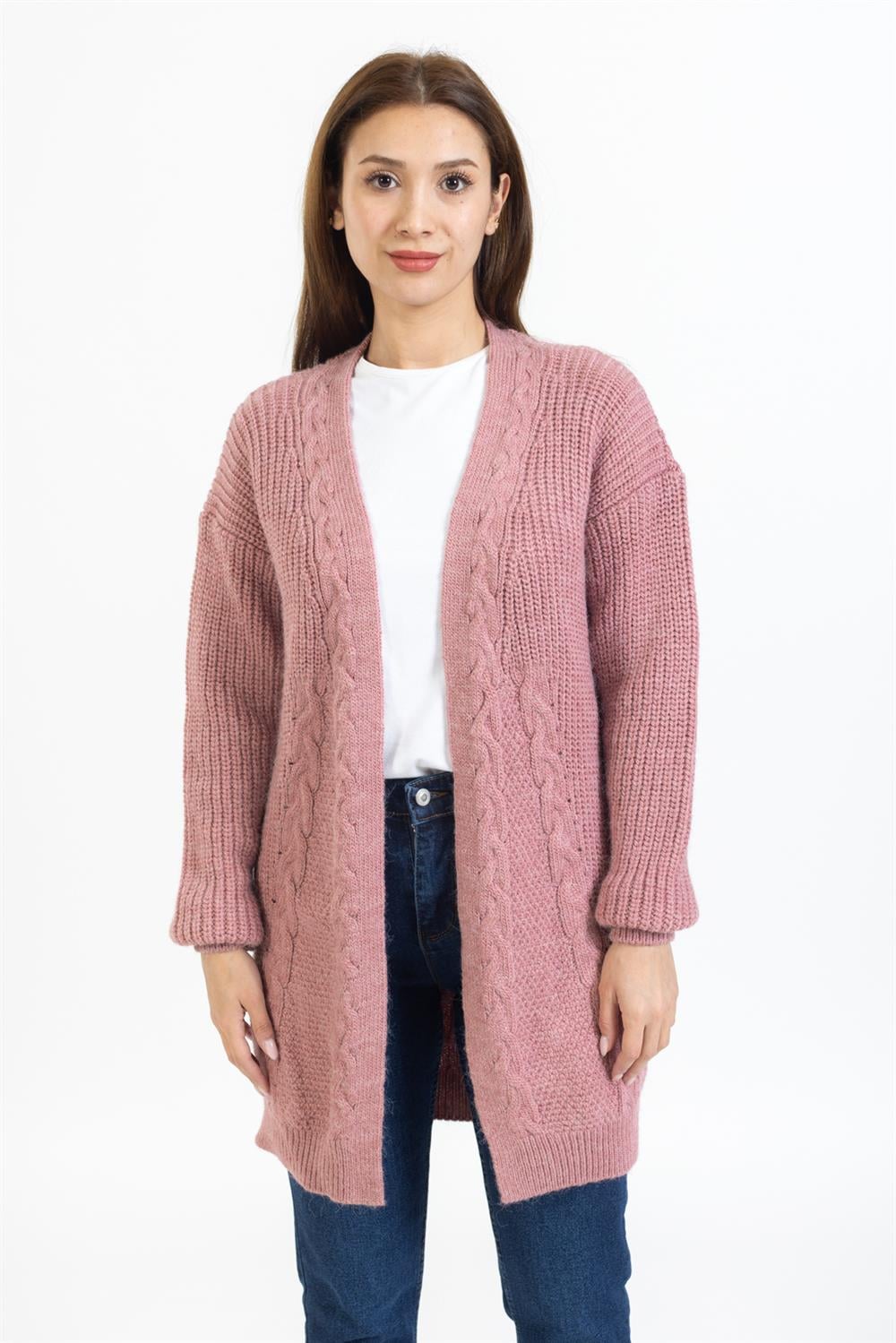 Ms Bayan Örme Hırka Tpş GÜL KURUSU