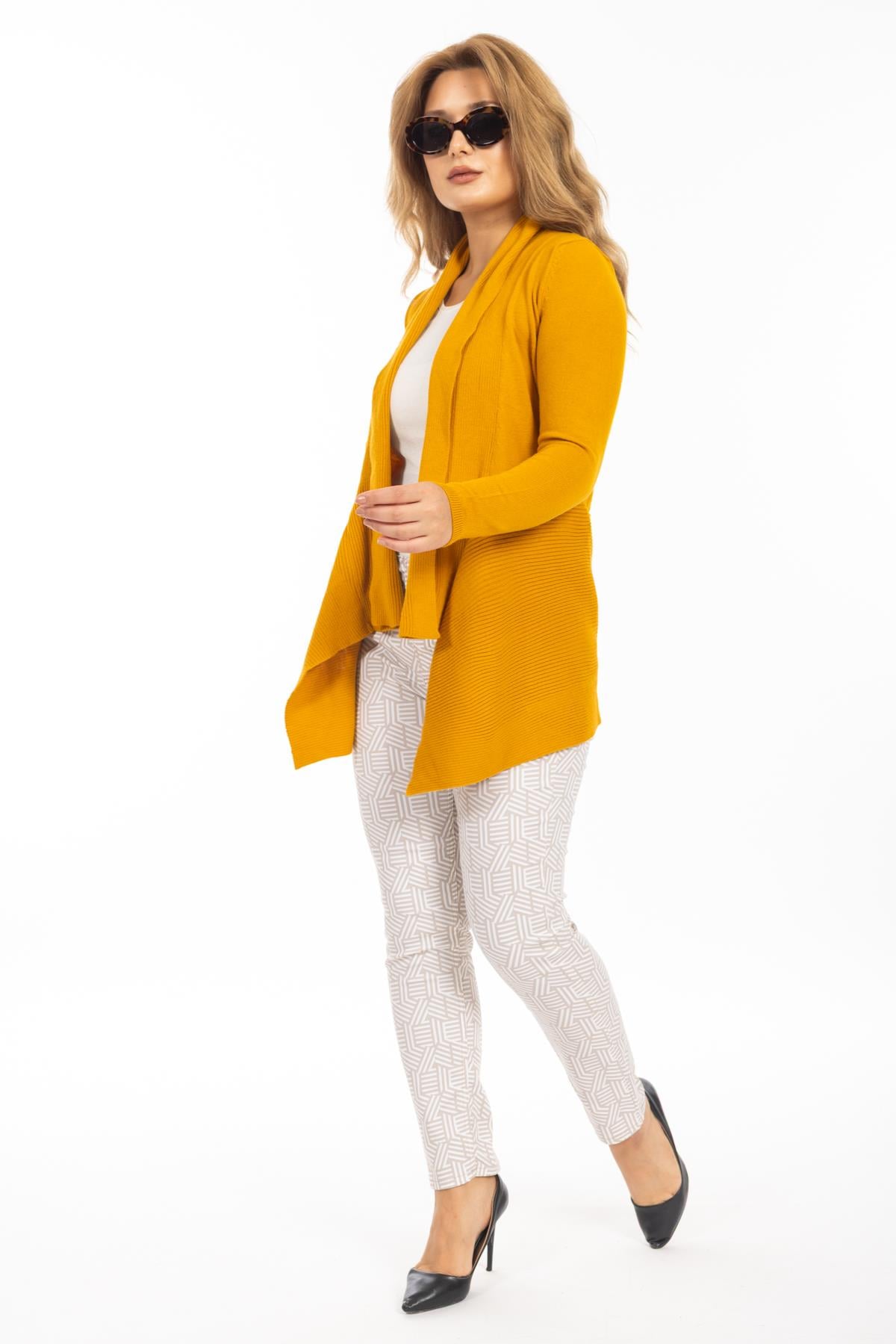 Ms Bayan Örme İnce Hırka Tpş int SARI