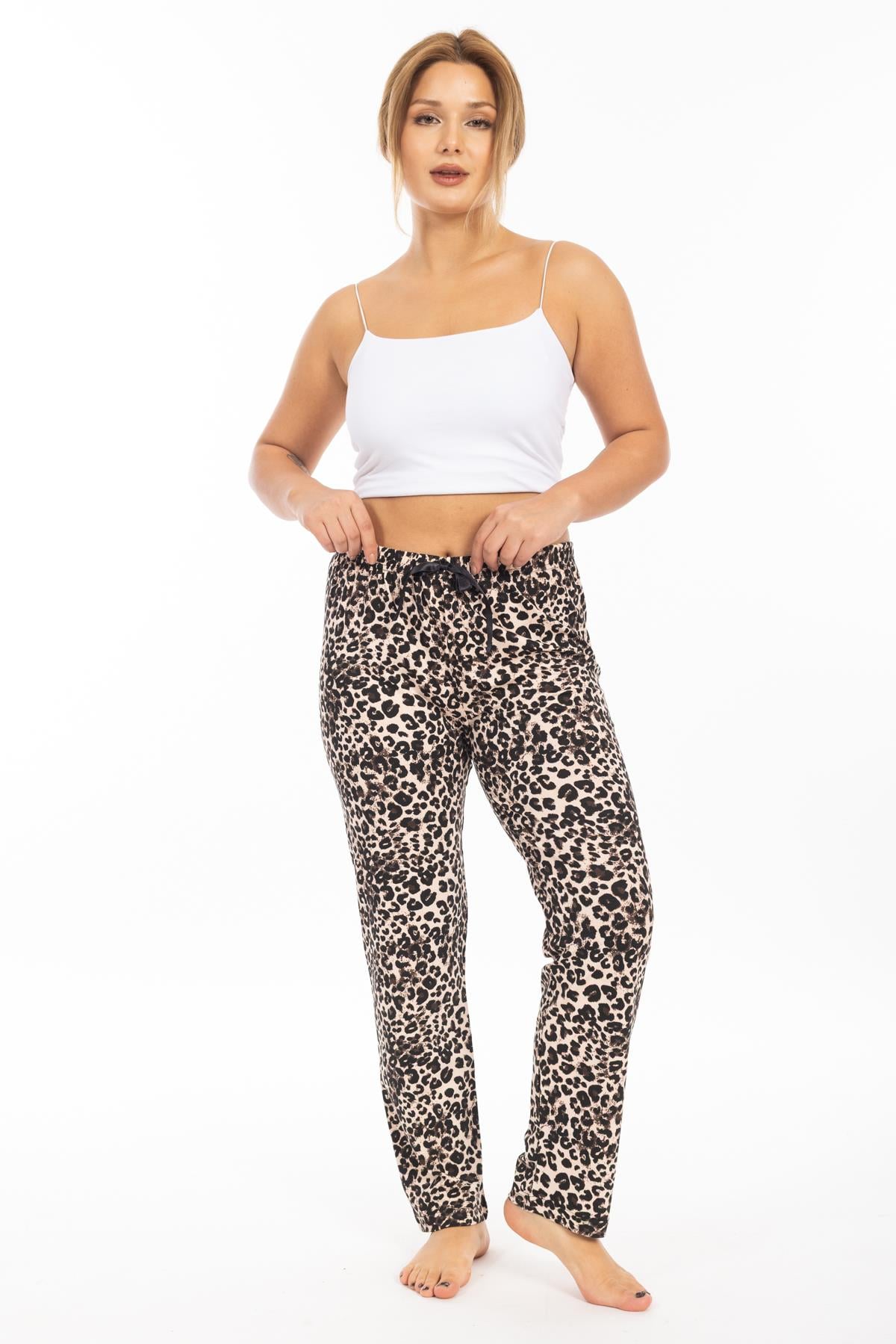 Ms Bayan Viskon Pijama Tek Alt 25y Evm LEOPAR