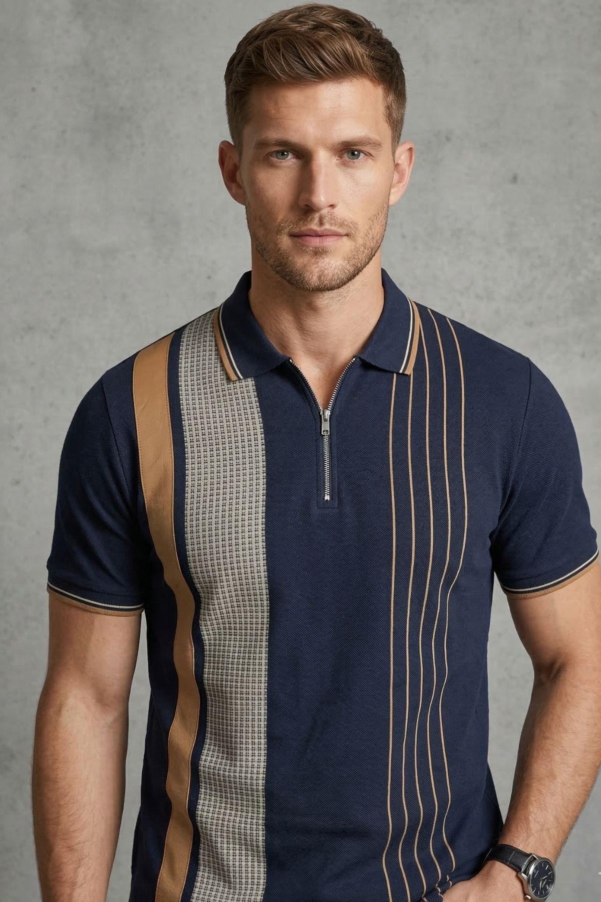Nxt Erkek Polo Yaka K.Kol Tshırt 20y Kso LACİVERT/KAHVE