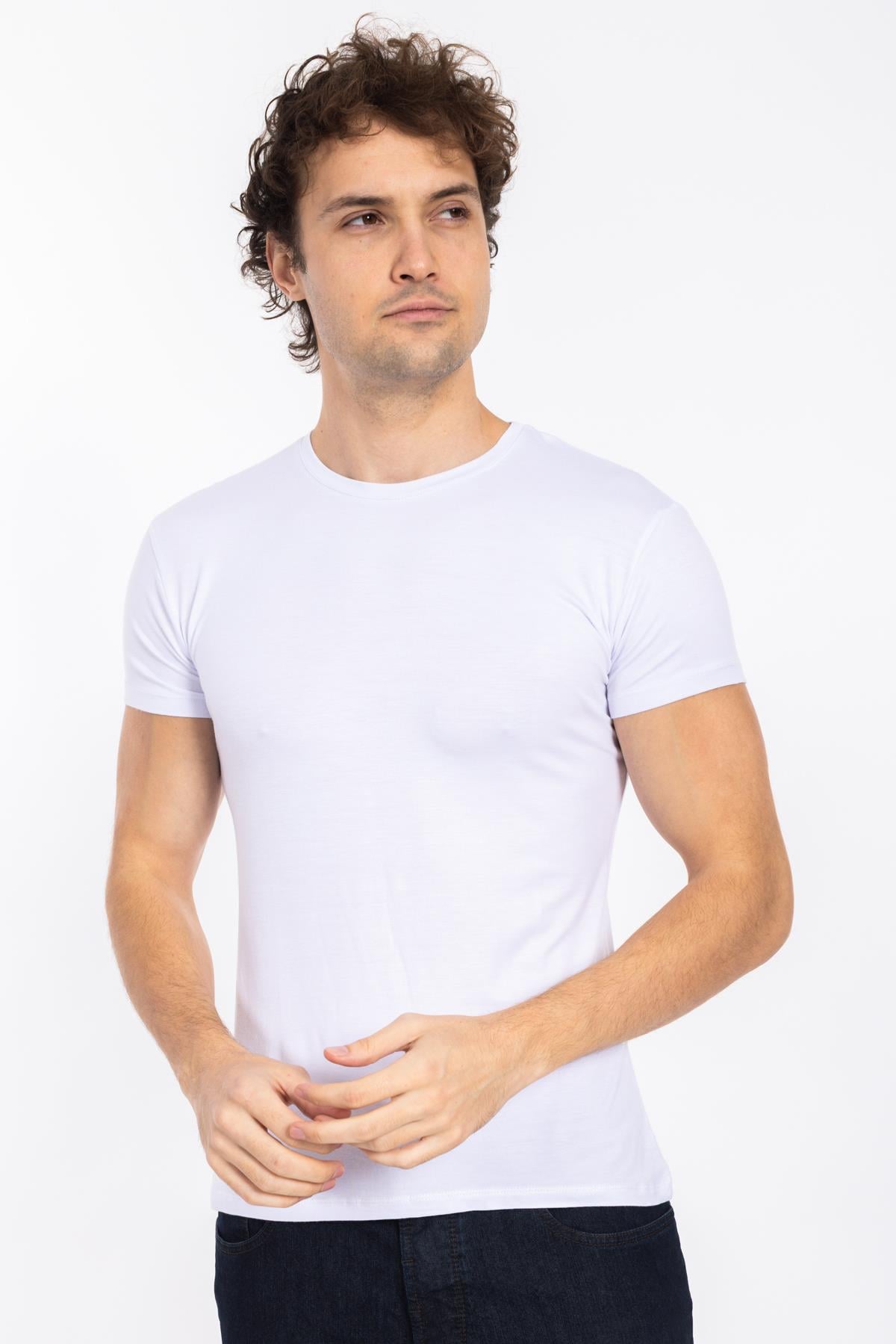 TSHIRT V&S 25K BAMBU O YAKA ERKEK (M&C) Beyaz