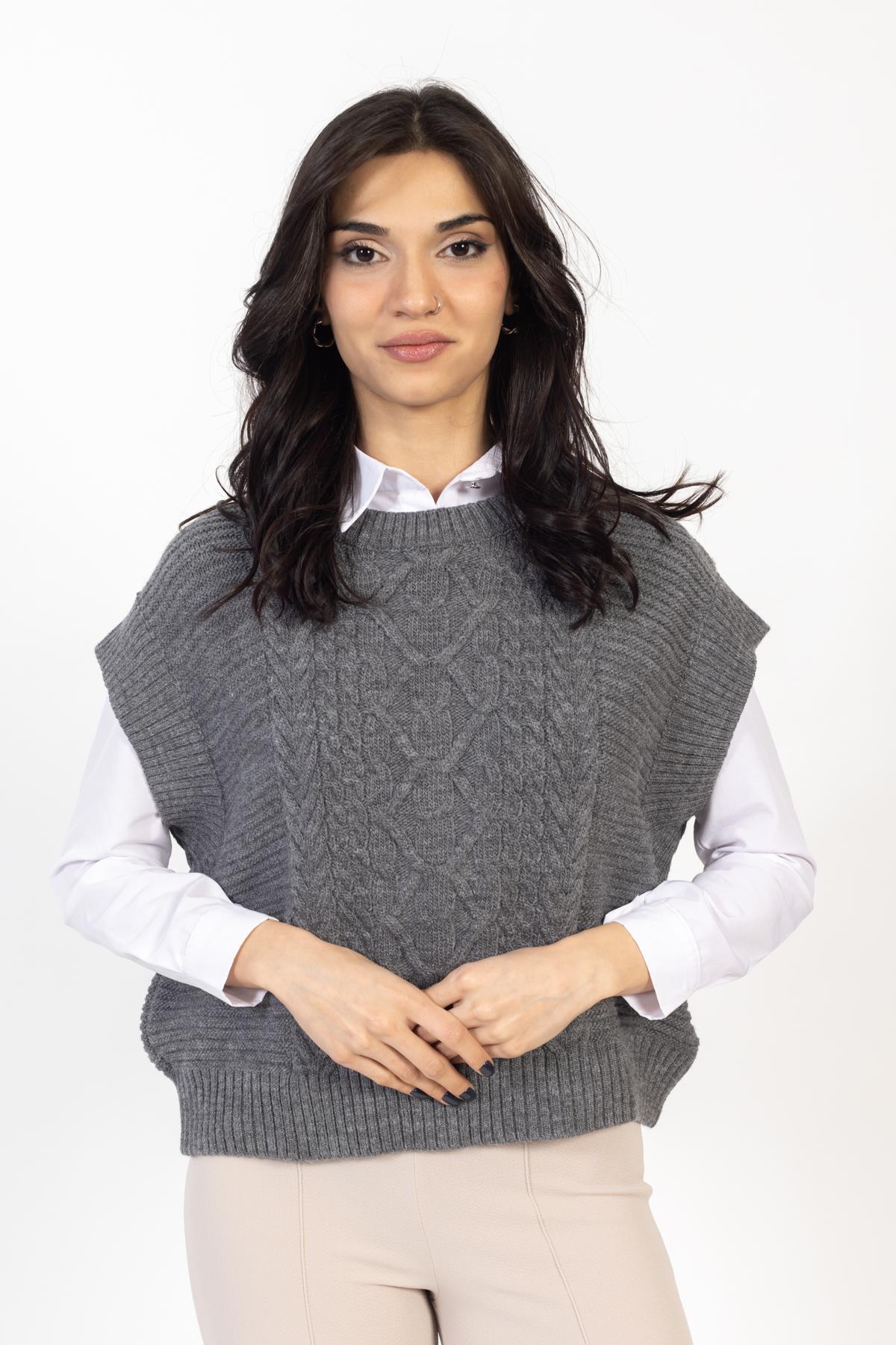 Vs Bayan Triko Kolsuz Kazak 22 503 Emy 23k ANTRASİT