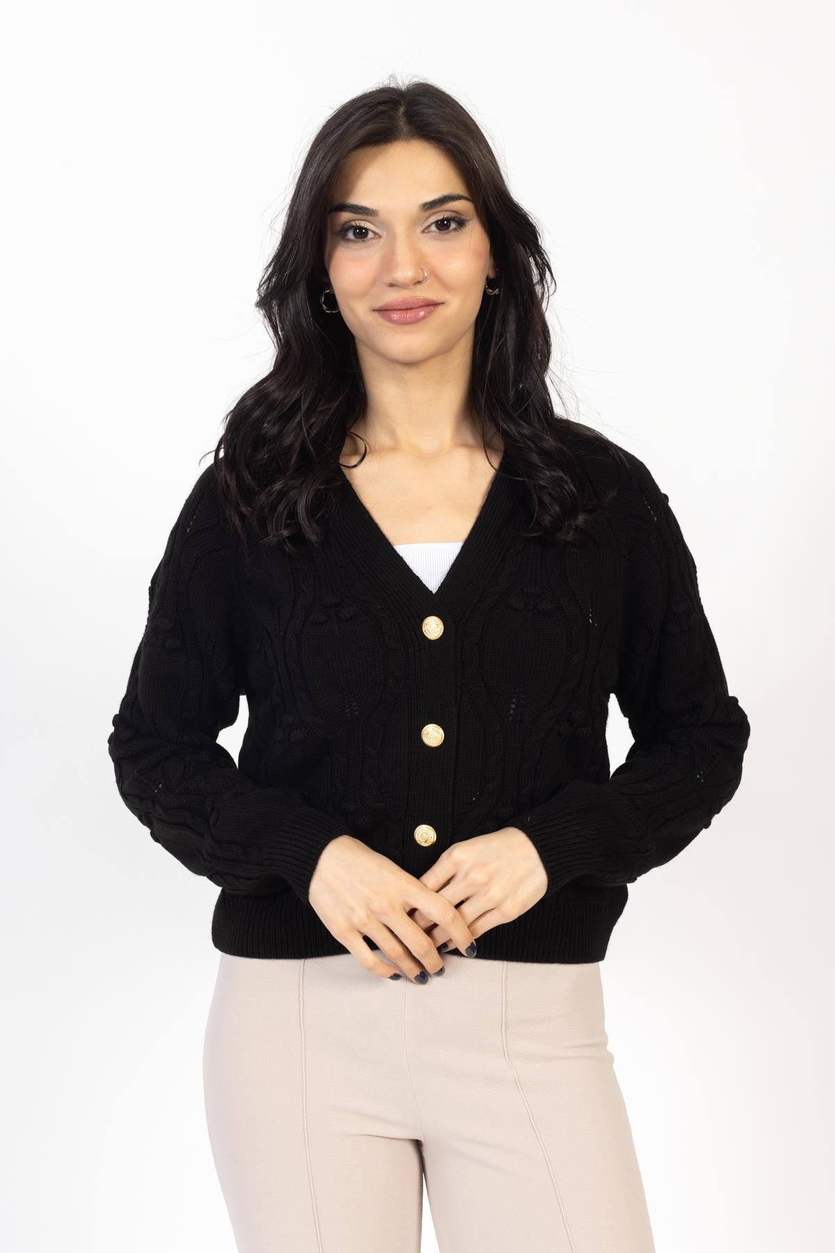 Vs Bayan Triko Örme Hırka 23 441 Emy 23k SİYAH