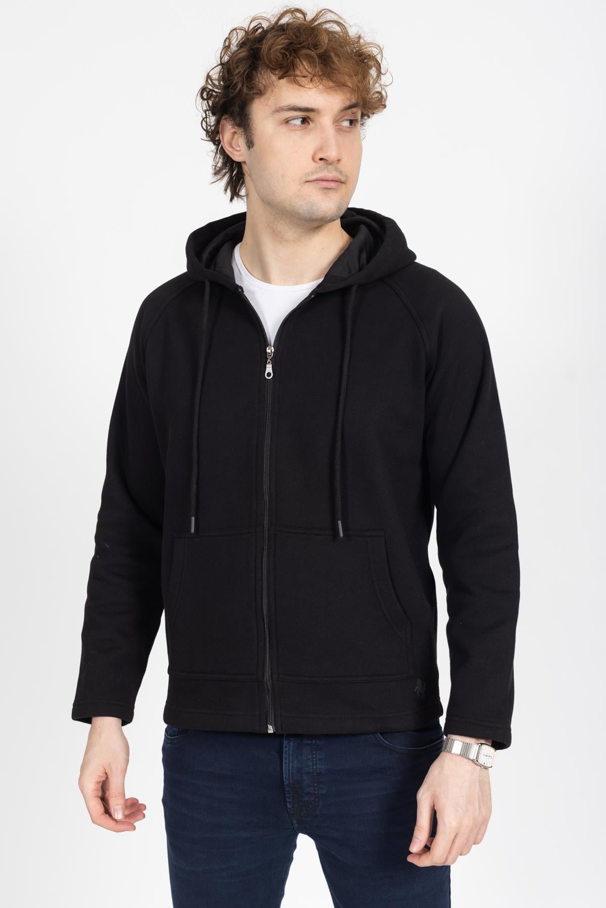 Vs Unisex Reglan Tam Fermuarlı Sweat 23k 041 SİYAH