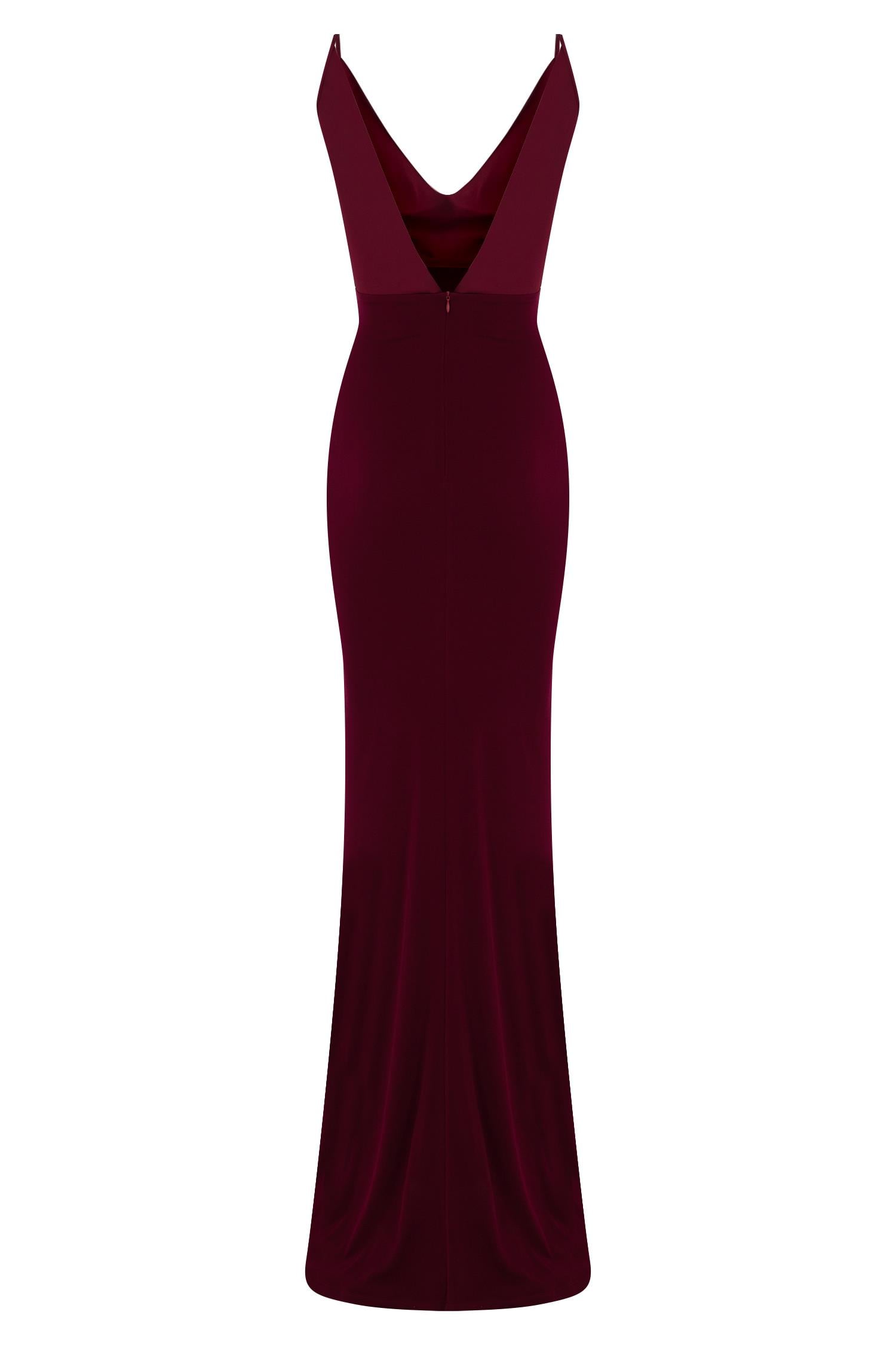 chi chi burgundy dress Chi Chi London Women's Crochet Lace Bodice Midi Dress in Burgundy in Wine