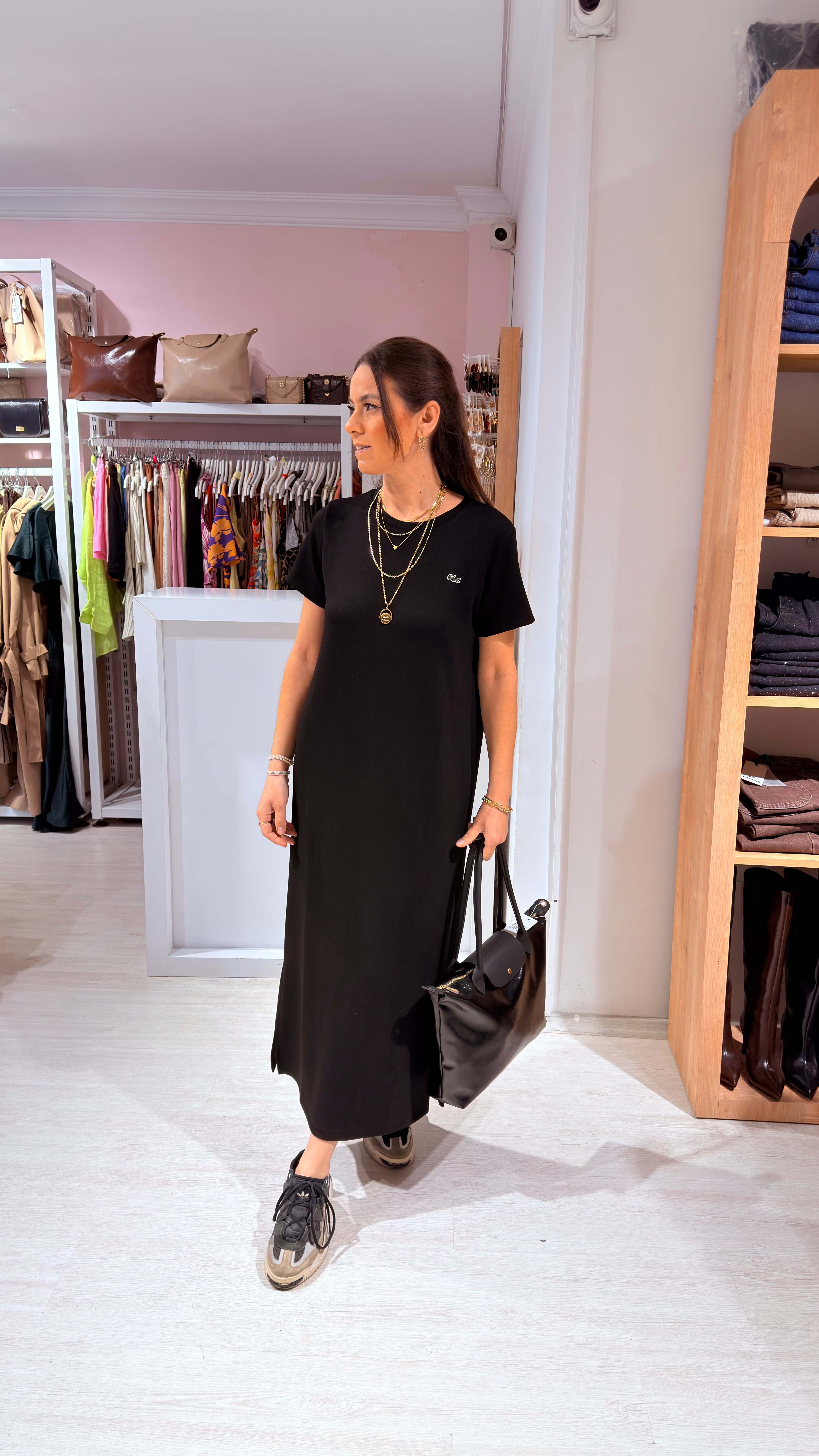 Siyah Modal Maxi Elbise