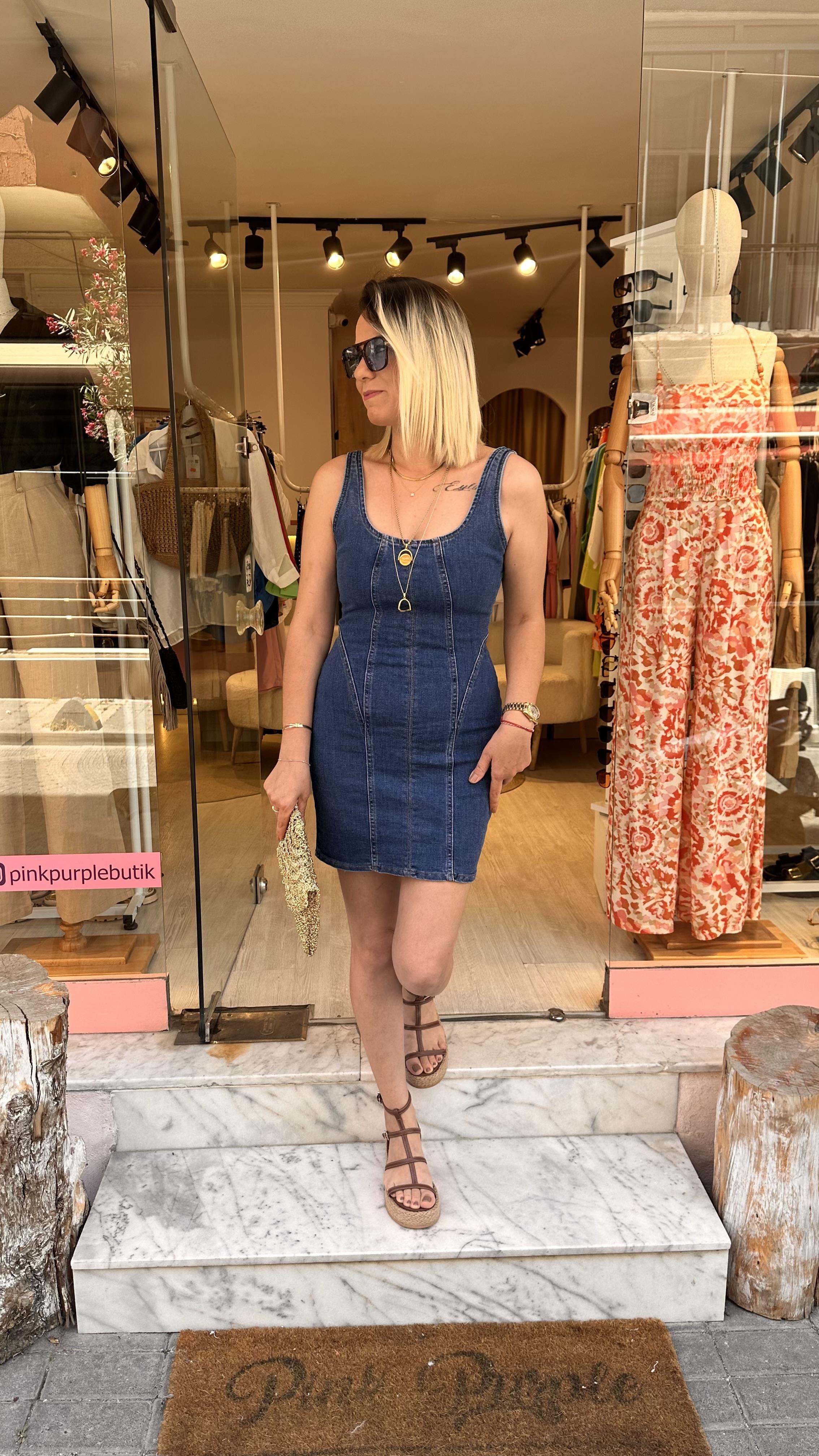 Jean Mini Elbise