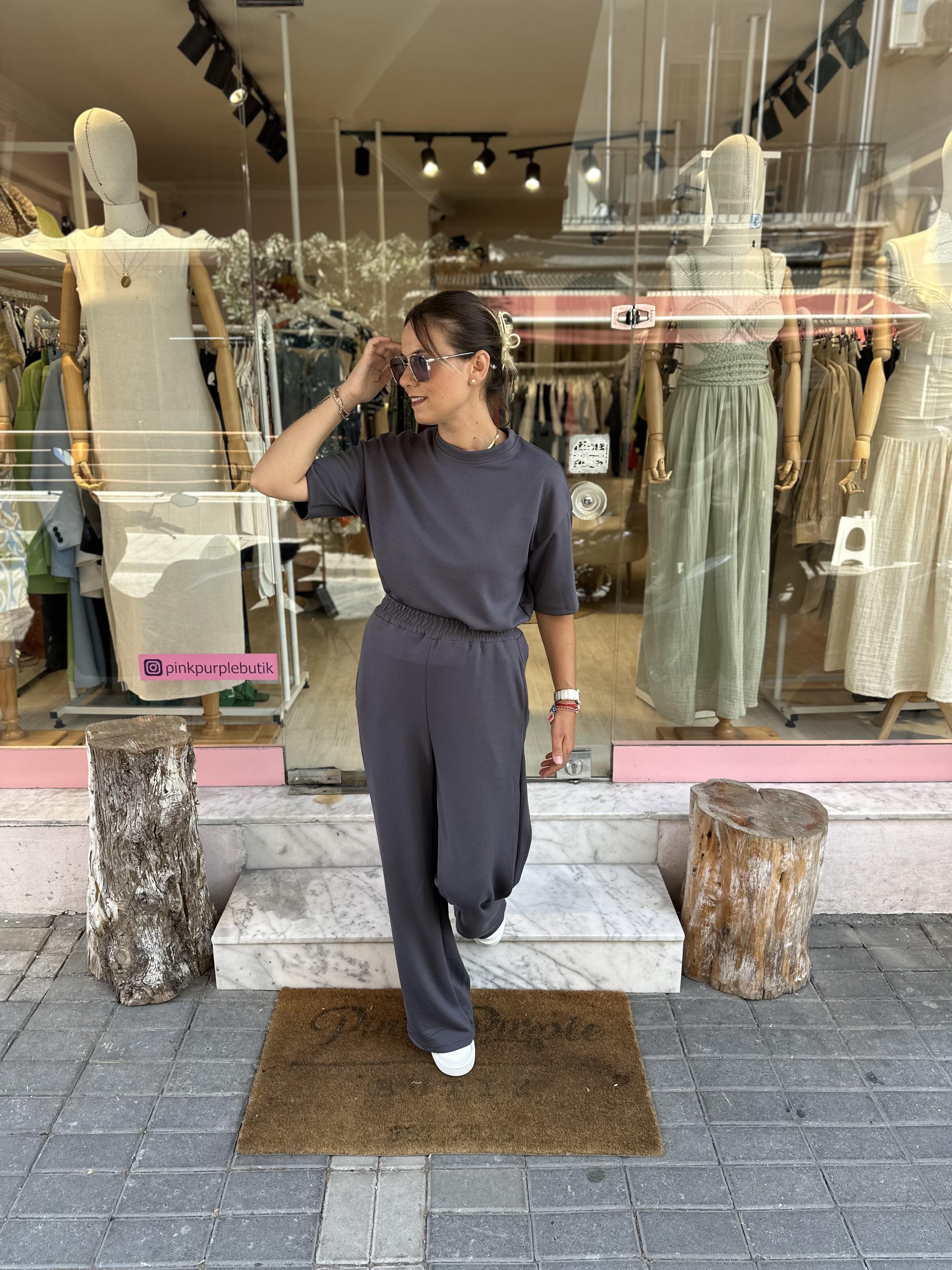 Lena Antrasit Modal Kumaş Takım