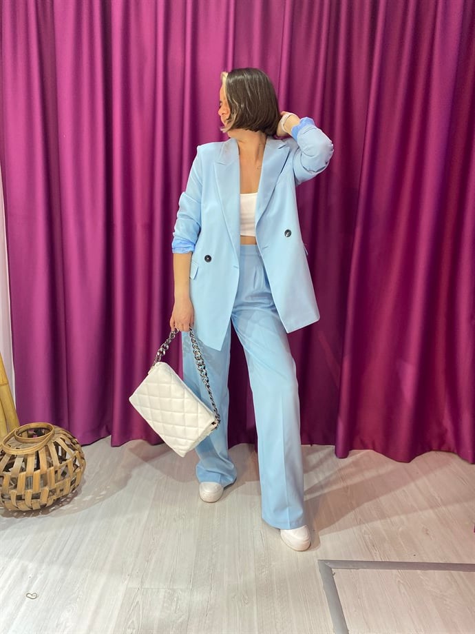 Mavi Blazer Takım 